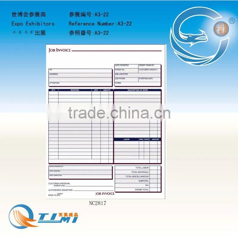 job Invoice Forms business forms Sales Order Book Job Work Order Book