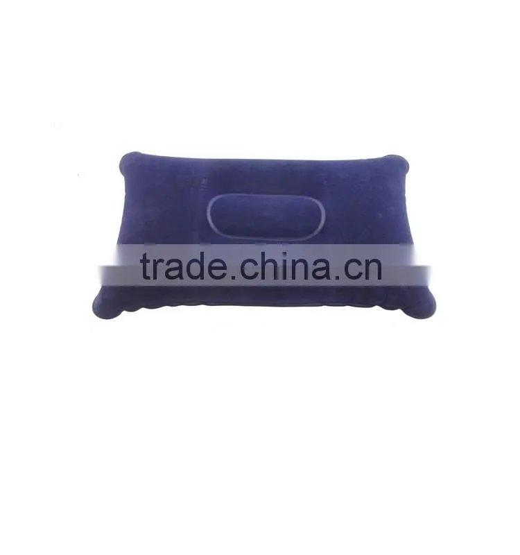 Wholesale promotion camping pvc travel flocked inflatable pillow