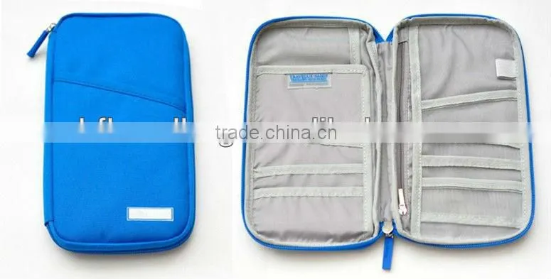 600D Polyester Travel Passport Holder/Credit Card Bag