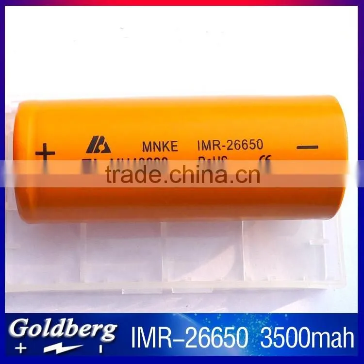 High Drain Li-ion Rechargeable Battery 3500mAh 3.7V MNKE IMR 26650 Battery