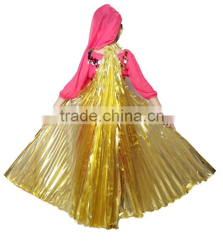 Belly Dance Wings In Practice , Costume Wings for Sale , Belly Dance Isis Wings Golden