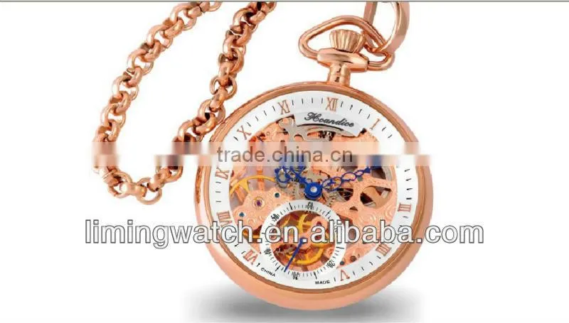 CT-1701 manufacurer of new products 2013 waterproof fashionable skeleton pocket watch skeleton watch winner