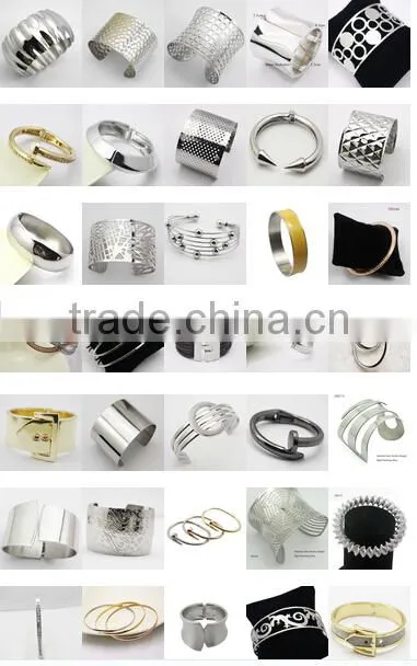 Fashion hollow women alloy spring opened cuff bangles for small wrists indian hand bangles