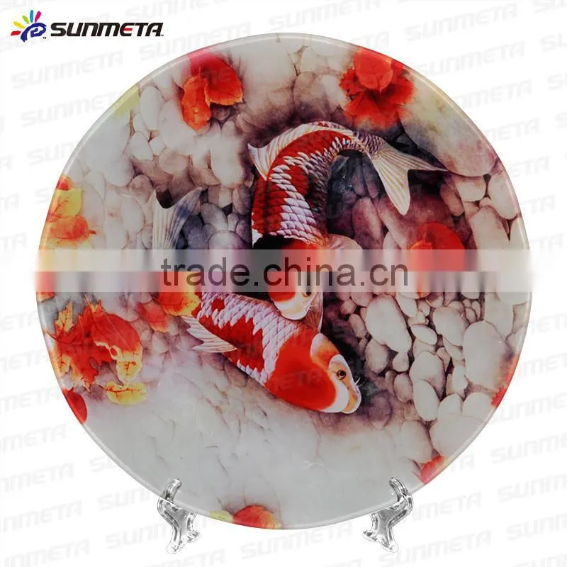 SUNMETA factory Personalized 10 inch sublimation Toughened glass plate for 3D vacuum machine