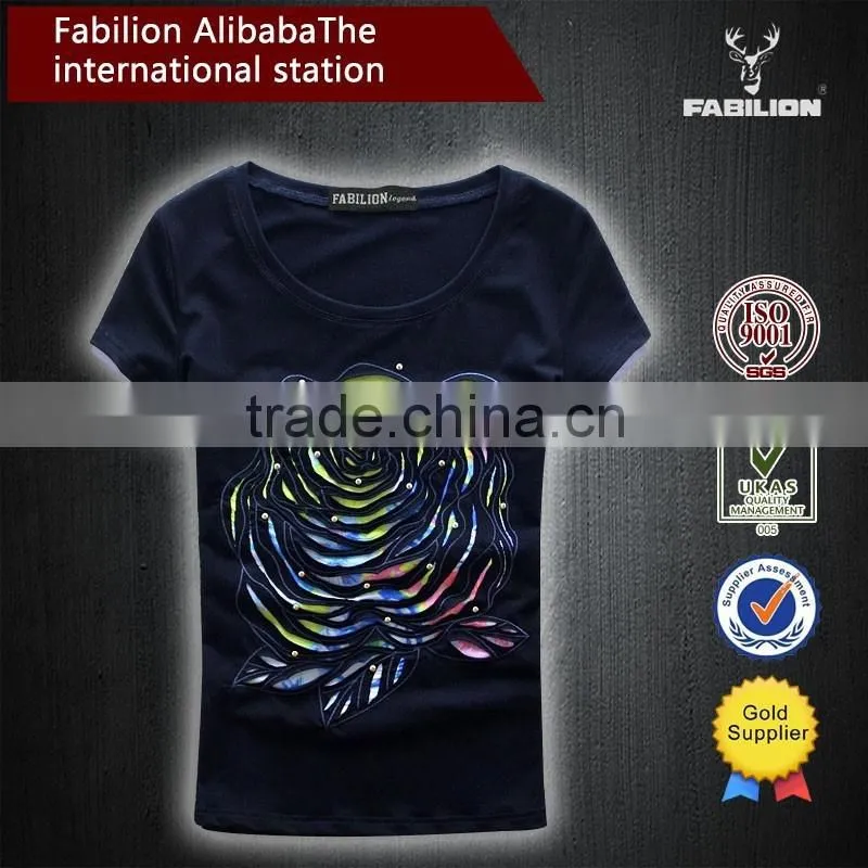 Han edition 2015 the new female T-shirt with short sleeves big yards leisure t-shirts of cartoon printed t shirt