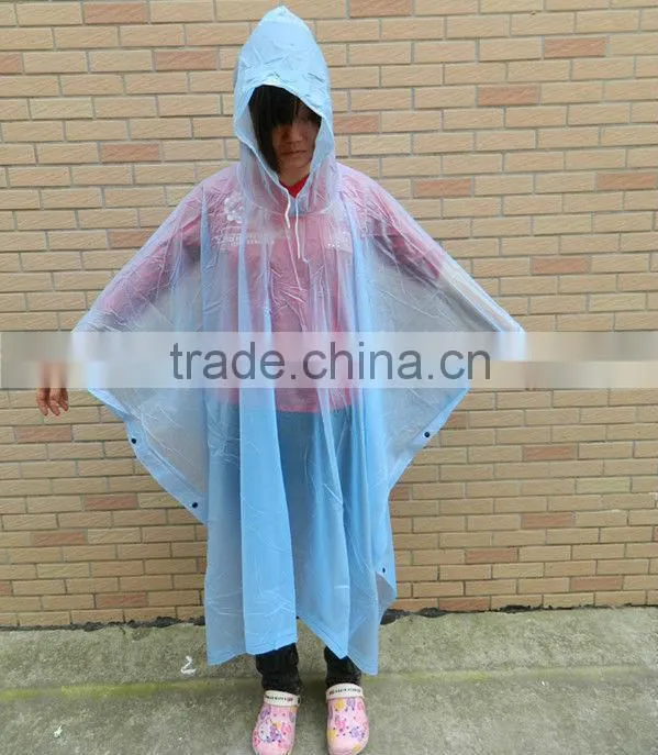 Rainproof Promotional PE Raincoat