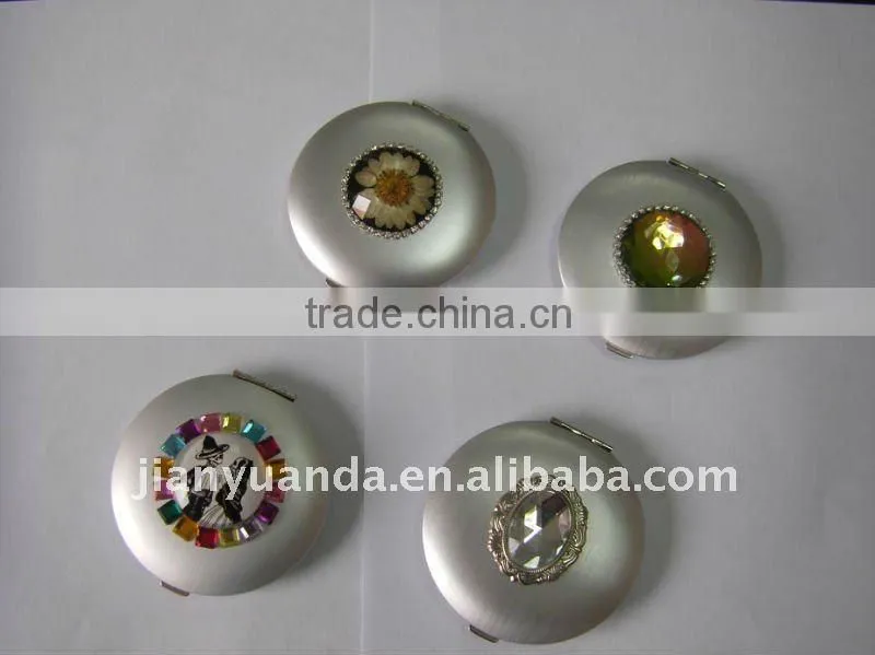 Metal makeup mirror compact mirror / beauty jewelry mirror / Round aluminum compact mirror