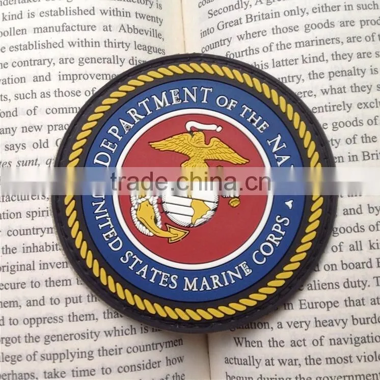 DEPARTMENT OF THE NAVY UNITED STATES MARINE CORPS 3D PVC Rubber STICK-ON Patch