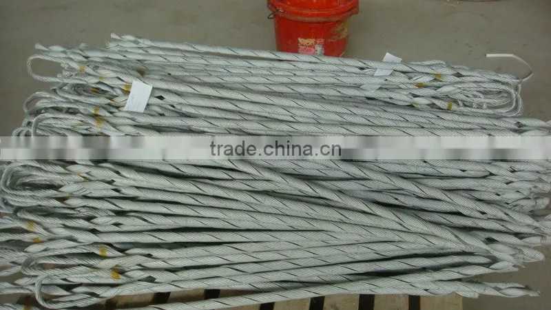 Spiral rod for telecom communication line spiral rods for guy grip