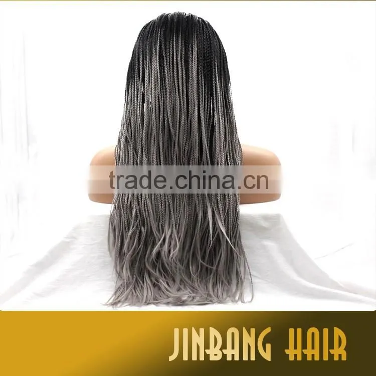 2016 wholesales new products heat resistant straight braiding synthetic lace front wig