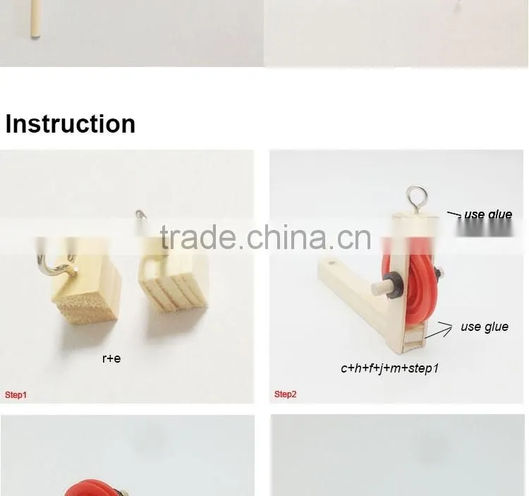 DIY wood material crane electronic and educational physical science kit for kids