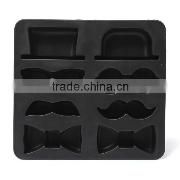Ice Cube Tray Mold Beard Glasses Hat Tie Gentleman Glasses Freeze Mould Maker Ecellent Quality