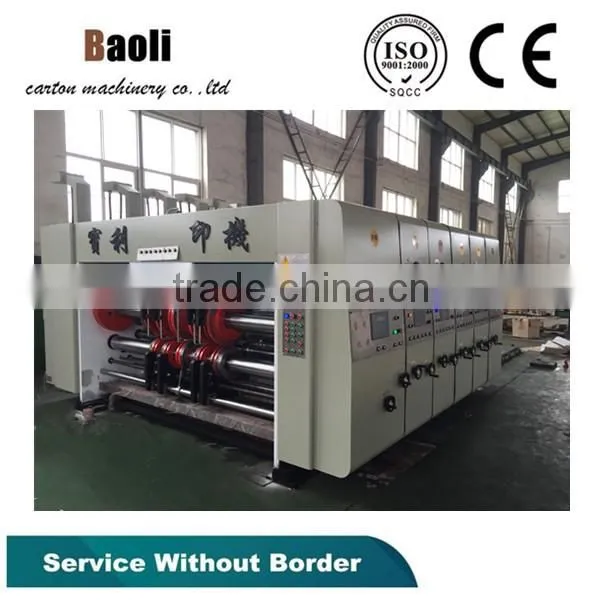 Flexo printer slotter die-cutter stacker machine