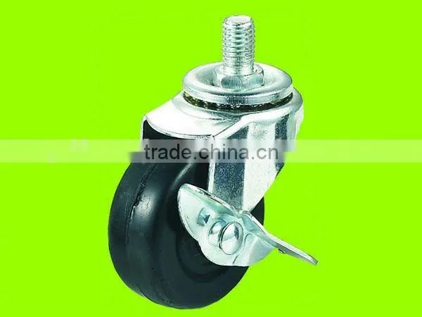 With 8 automatic production lines Stem swivel industrial rubber duty castor with brake(IC19A)