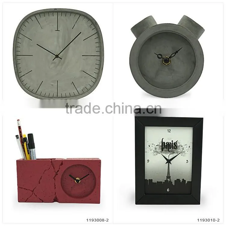 Home Decor Cement Product Modern Desk Clock