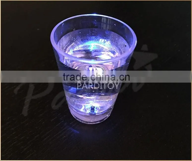 Nightclub LED plastic custom shot glasses water activated