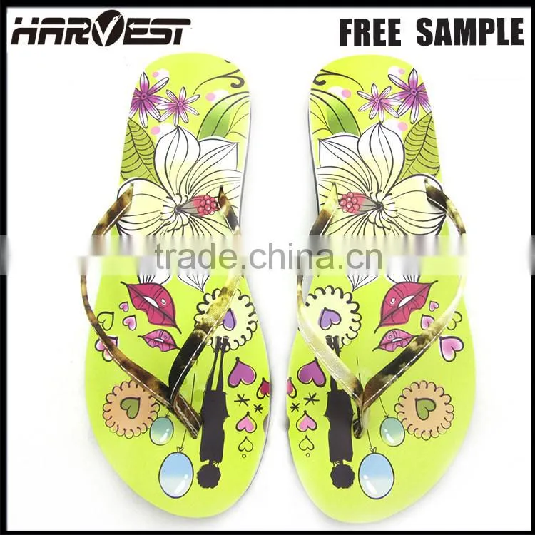 Beautiful slippers for girls , fuzhou girly eva slipper with pvc strap