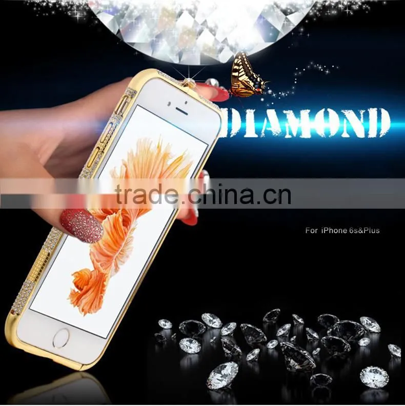 Luxury frame diamond crystal design mobile phone cover cases for ip6s