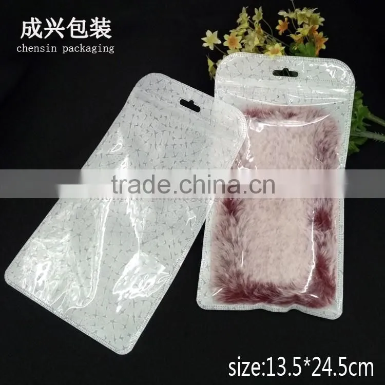 zipper top plastic bags for Cartoon silicone mobile phone cases/stationery plastic bags for cement packaging/flap-lock poly bag