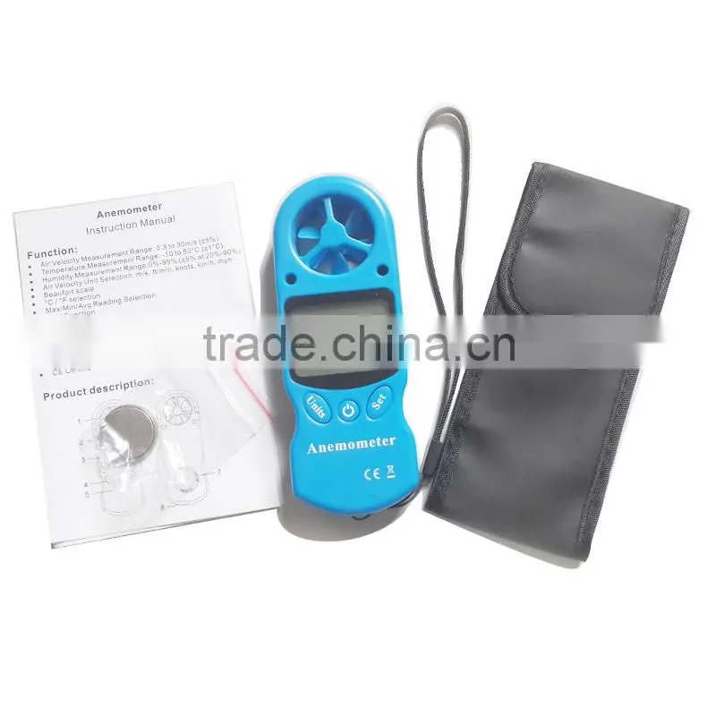 LCD Digital Hand-held Wind Speed Gauge Meter multifunction Measure Anemometer Thermometer and temperature