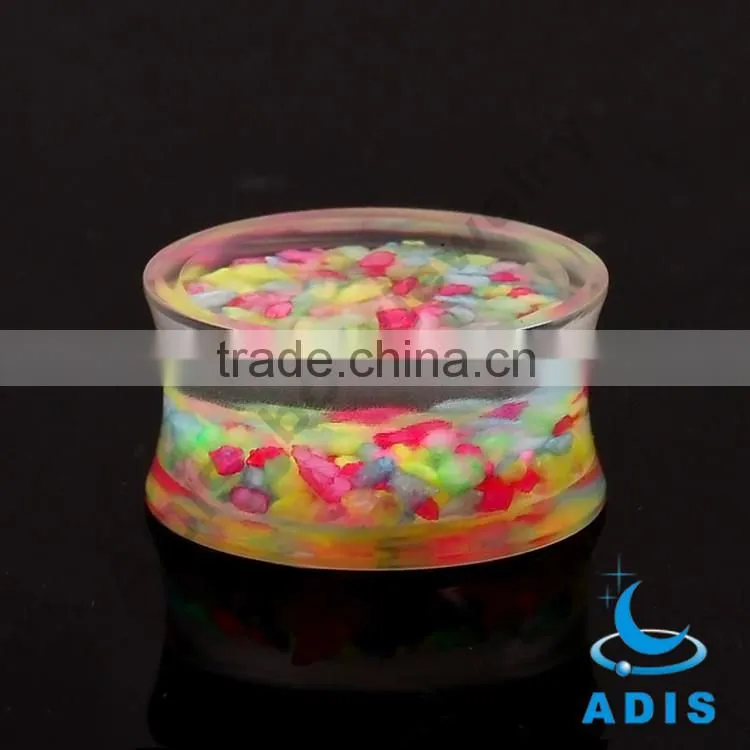 2016 latest body piercing jewelry design glass ear tunnel flesh tunnel for women