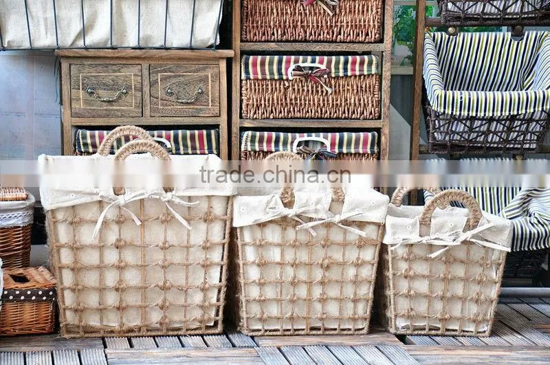8 Hand Woven - pastoral style - straw - dirty laundry basket - Storage Basket - storage basket basket