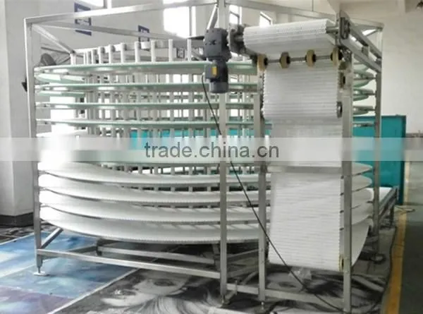 Motorized plastic modular belt spiral conveyor/powered screw conveyor