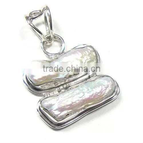 Genuine tibetan turquoise gems pendant 925 sterling silver