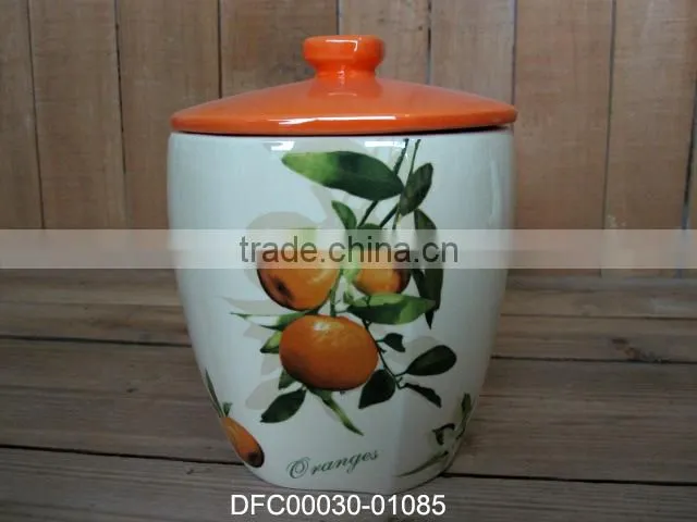 Ceramic White Mug with Orange Decal in Three Sizes for Choosing