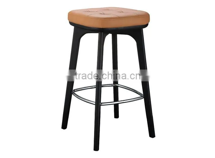 BS008A Leather wood bar stool