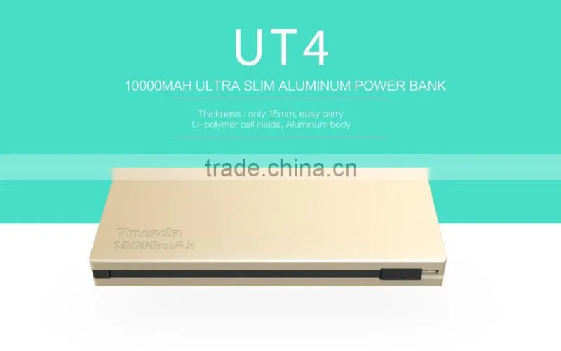 Trusda Portable High capacity 10000mAh power bank Built in USB Cables Li-Polymer Battery Charger for Samsung galaxy s6