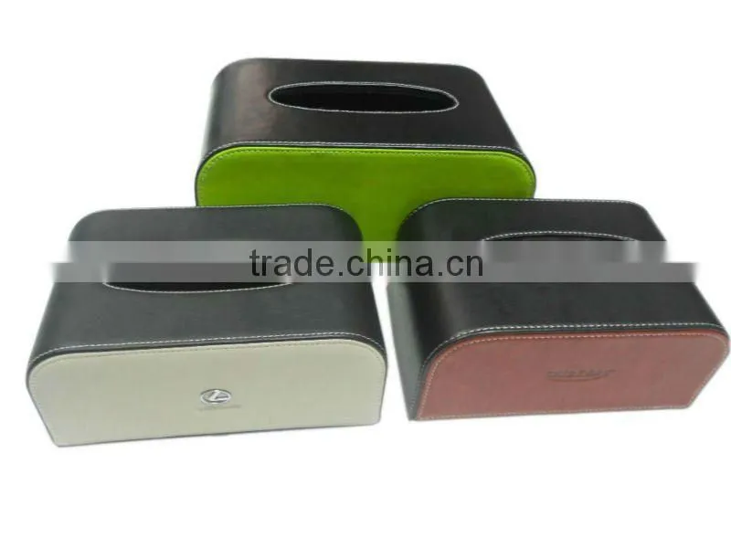 leather paper tissue/napkin box holder