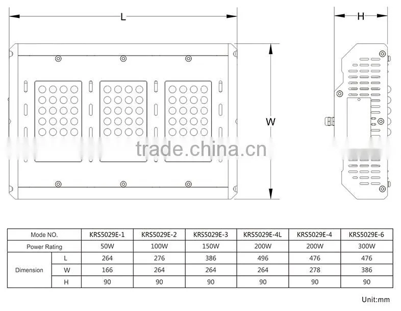 2105Newly designed IP65 indsutrial lighting LED flood light100W LED tunnel light