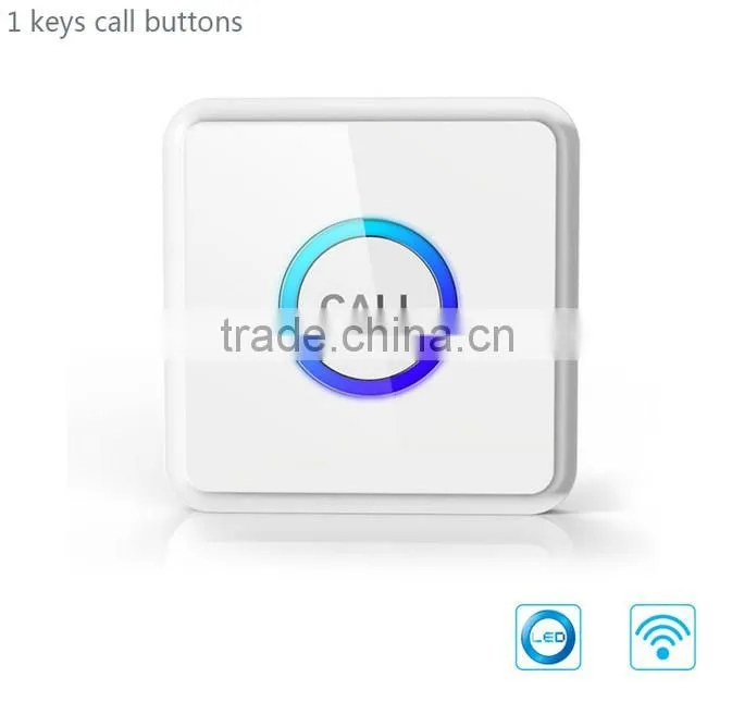 Newest model square shape white&blue color wireless call button