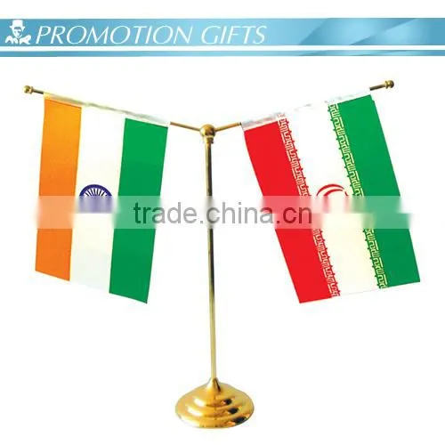 polyester desk pole metal table flag desk flag
