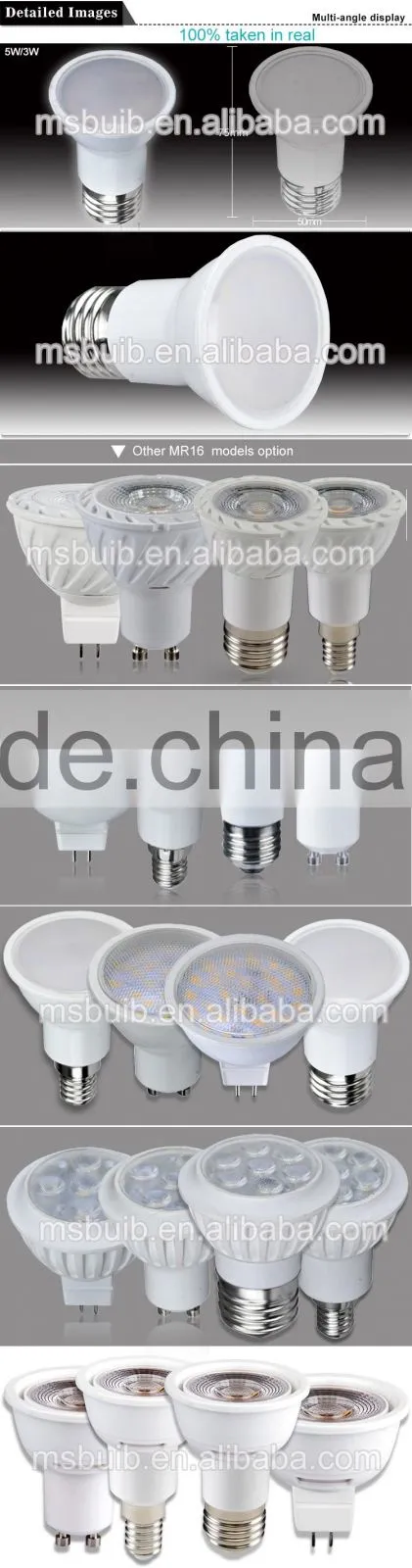 LED Spotlight MR16 LED bulb E27 SMD thermoplastic 7W TUV CE RoHS approved