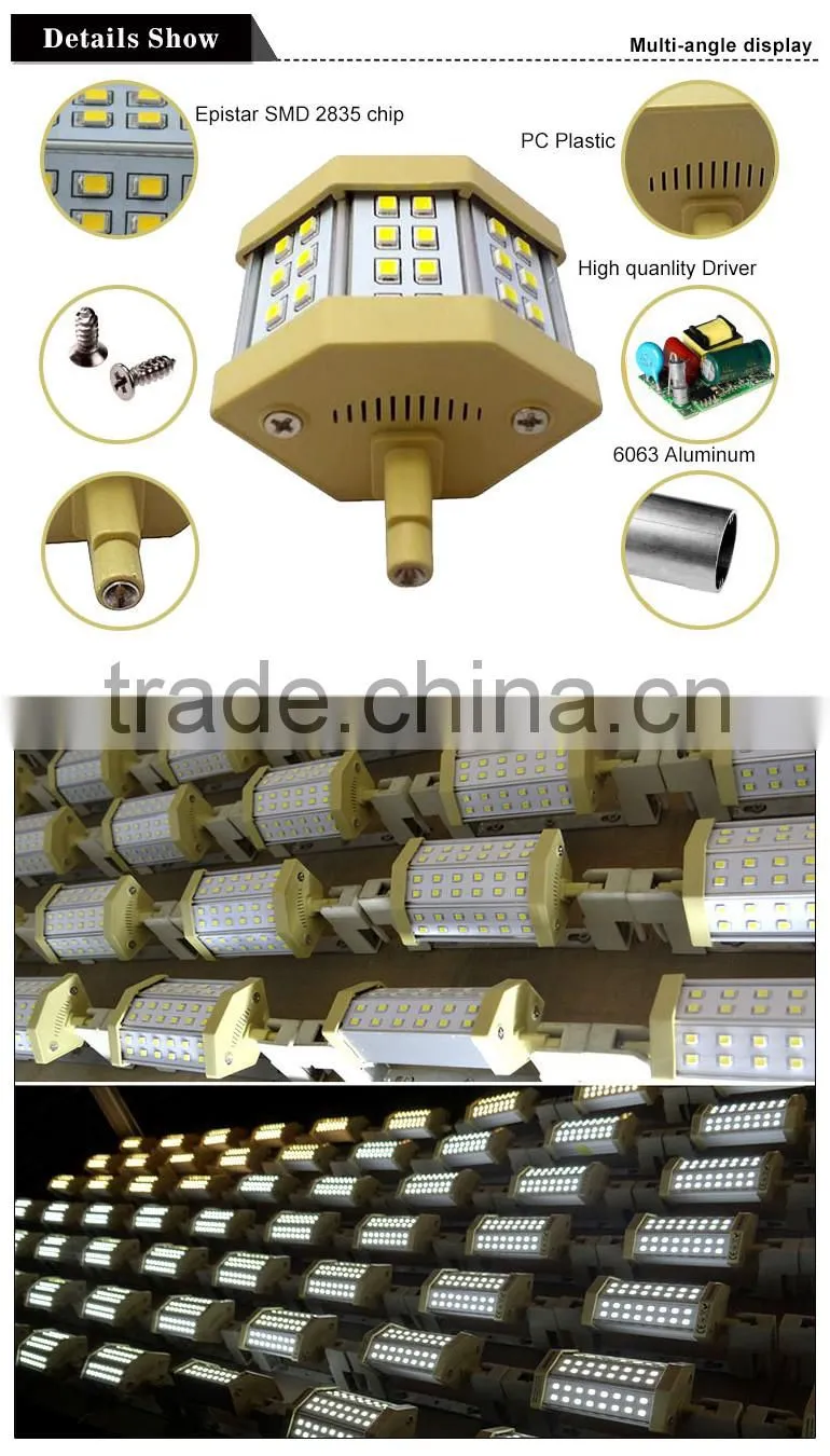 China LED bulb R7S LED ceramic flood light 189mm 2835 SMD 15W linear dimmable replace J189 halogen Lamp