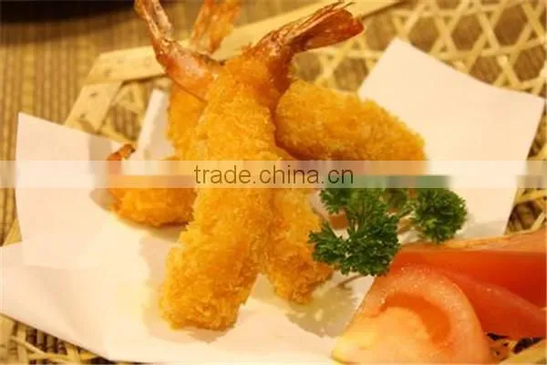 Fully automatic meat shape, batter and bread coated, frying shrimp and Squid Rings processing line