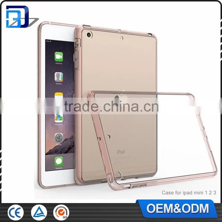 Best Selling Products Clear Ultra Slim Acrylic + TPU Bumper 2 in 1 Back Cover Case For iPad Mini 1 2 3 Tablet Accessories