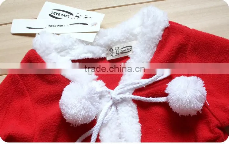 2015 trade assurance Santa claus style baby christmas costume with hat