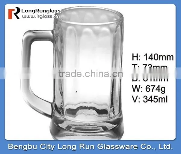 LongRun 12oz 2014 ppular bar use glass beer cups glass mug with high quality