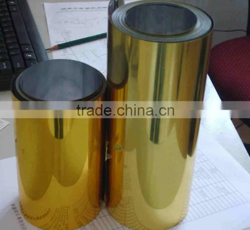 Metalized gold PVC , rigid PVC sheet for candy tray packing use