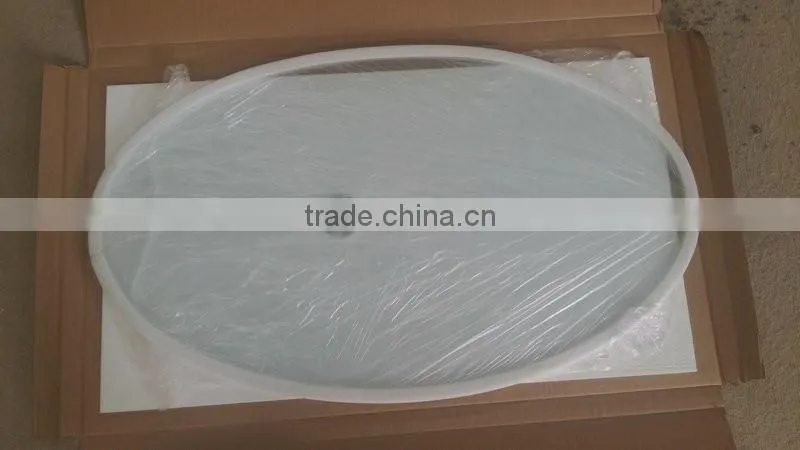 Hot sale tempered glass table top and stone effect painting base fiberglass coffee table