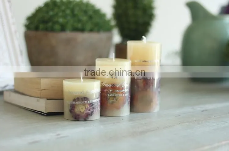 OEM gift scented white pillar candle