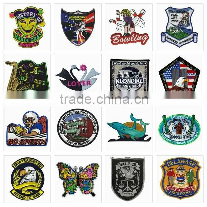 China customized university 3D embroidery patch