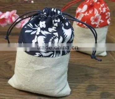 Offering jute fabric drawstring bag( D46)