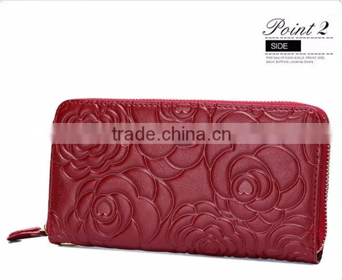 Custom Print Leather Wallet New Design Zipper Women Wallets with Card Slots
