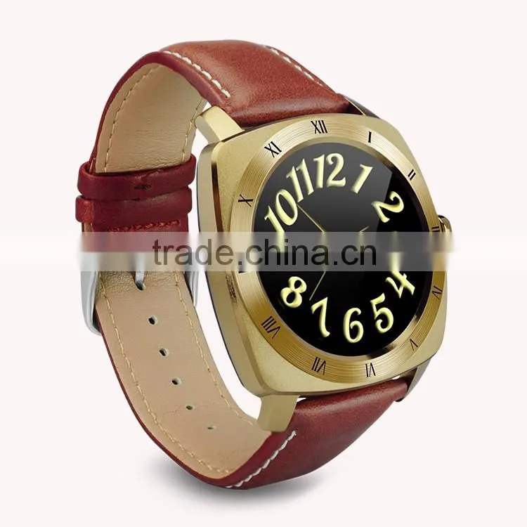 Popular android smart watch DM88 280MAH leather strap watch heart rate monitor watch tracker bluetooth