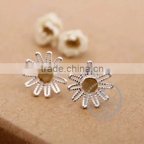 925 sterling solid silver leaf branch earring stud fashion women earring DIY jewelry 6730606