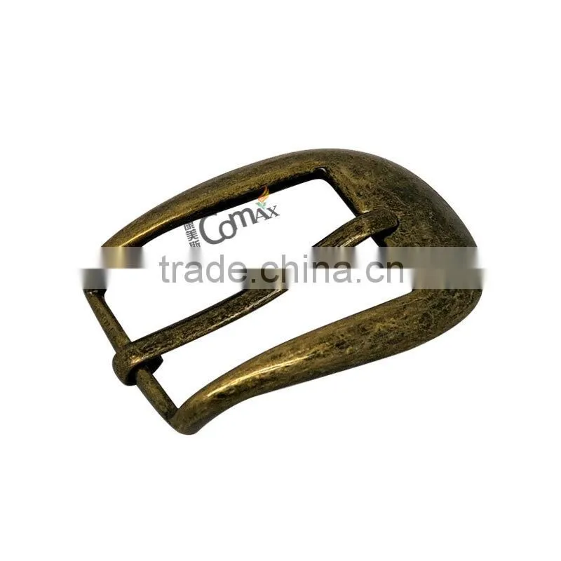 Rolling antique brass metal adjustable pin belt buckle